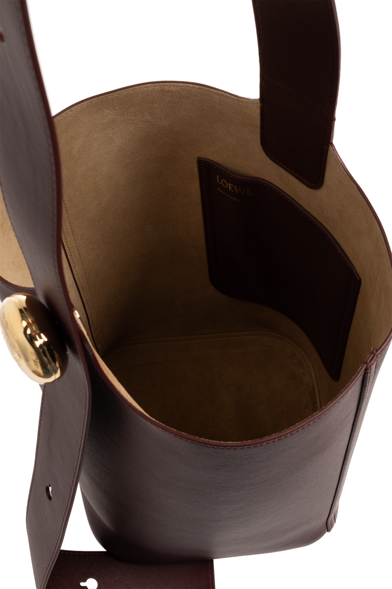 ショルダーバッグ・ポシェット LOEWE DARK BURGUNDY PEBBLE BUCKET MEDIUM BAG LOEWE Pebble Medium $2900 Dark Burgundy Leather Bucket Bag